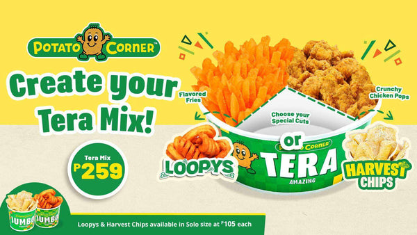 [Potato Corner^] Tera Mix (Flavored Fries + Chicken Pops + Loopys or Harvest Chips)