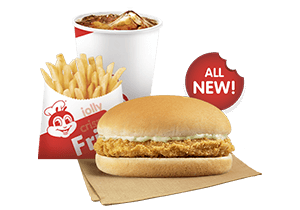 [Jollibee] Crunchy Chicken Sandwich w/ Regular Fries & Drink.