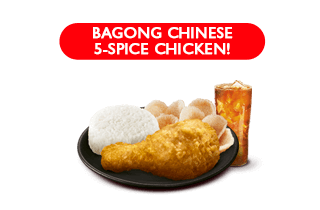 Chowking 1pc. Chinese-Style Fried Chicken Rice Meal w/ Drink /