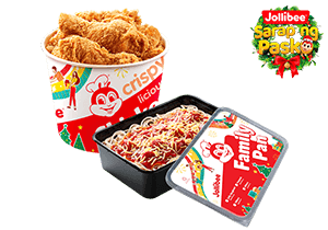 [Jollibee'] 6 pc. Chickenjoy w/ Family Pan Spaghetti G3.